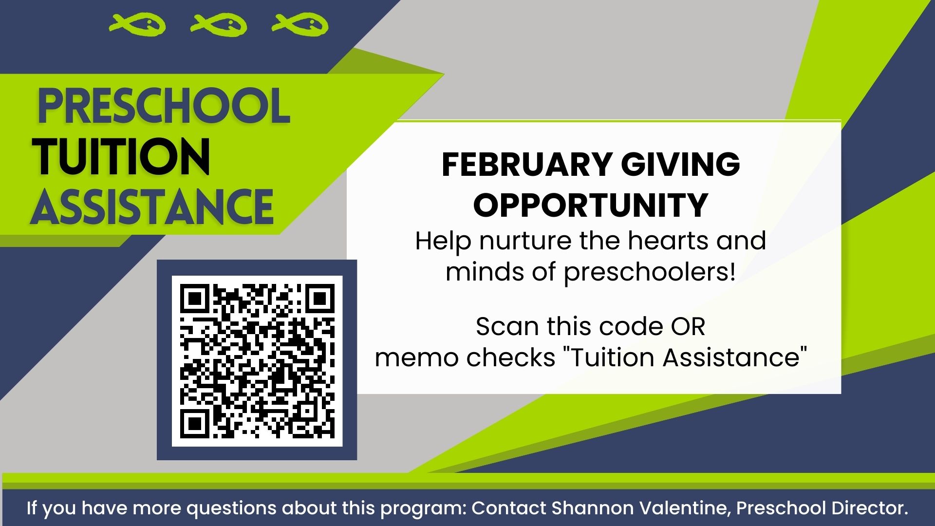 Preschool Tuition Assistance Campaign Fountain of Life Church and Preschool